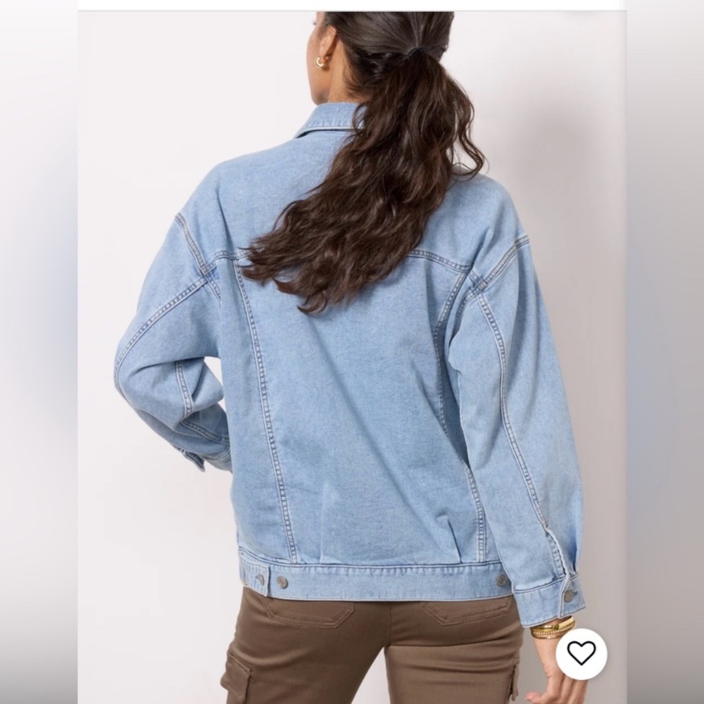 Evereve Pale Blue Oversized Denim Jacket